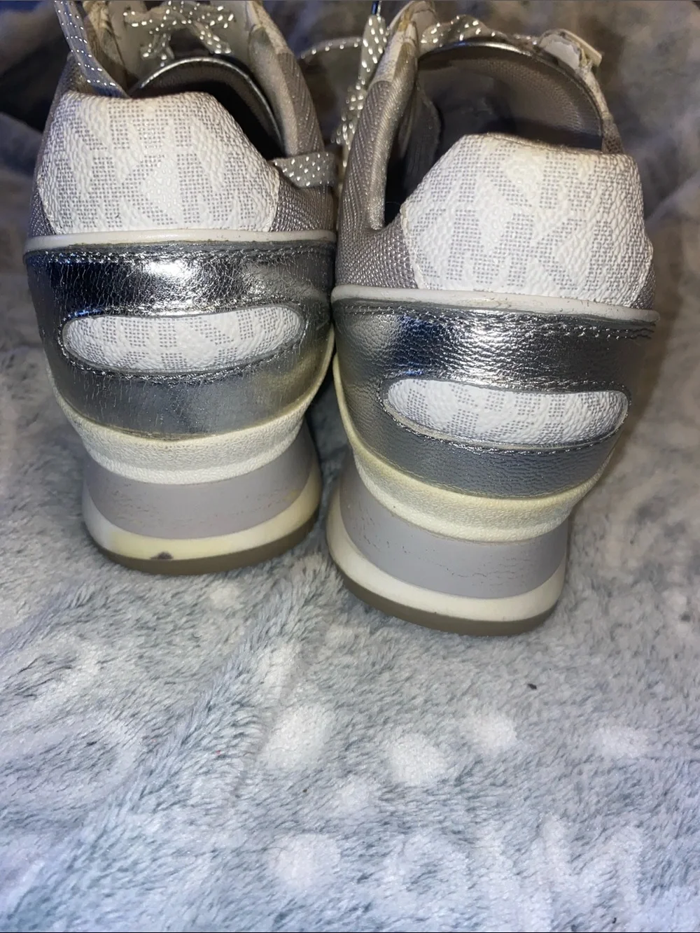 Michael Kors Men's Silver Gray Reflective Lace-Up Sneakers